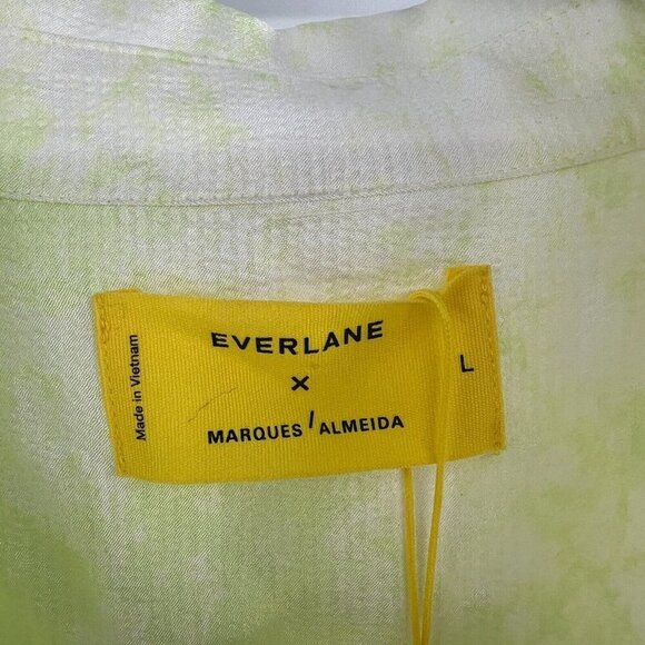NWT Everlane x Marques Almeida Tie-Dye Satin Seafoam Button Down Tunic Shirt L - Picture 6 of 9